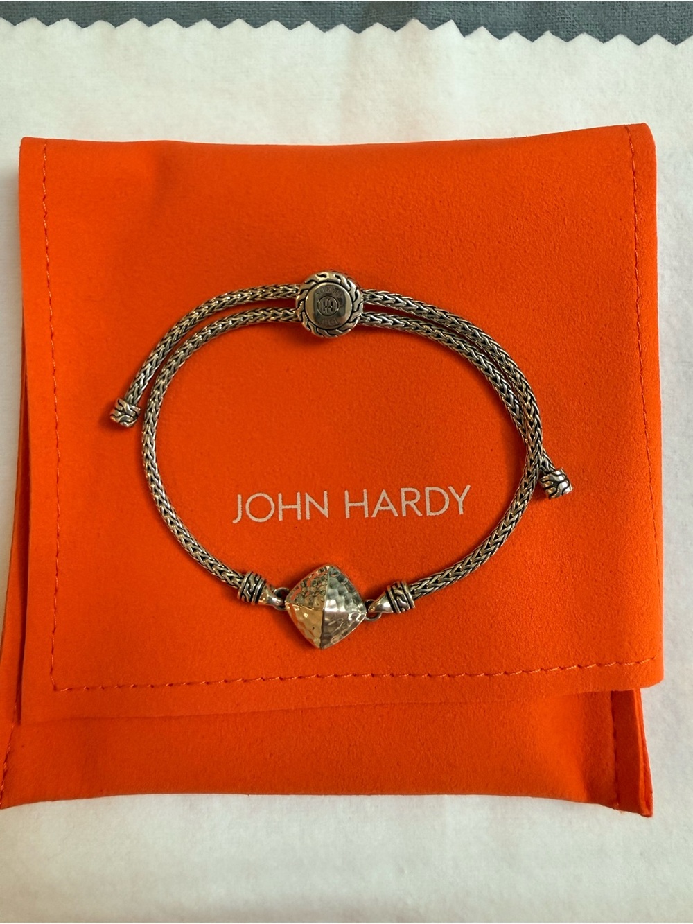 John Hardy Classic Chain Hammered Sterling Silver Pull Through Bracelet